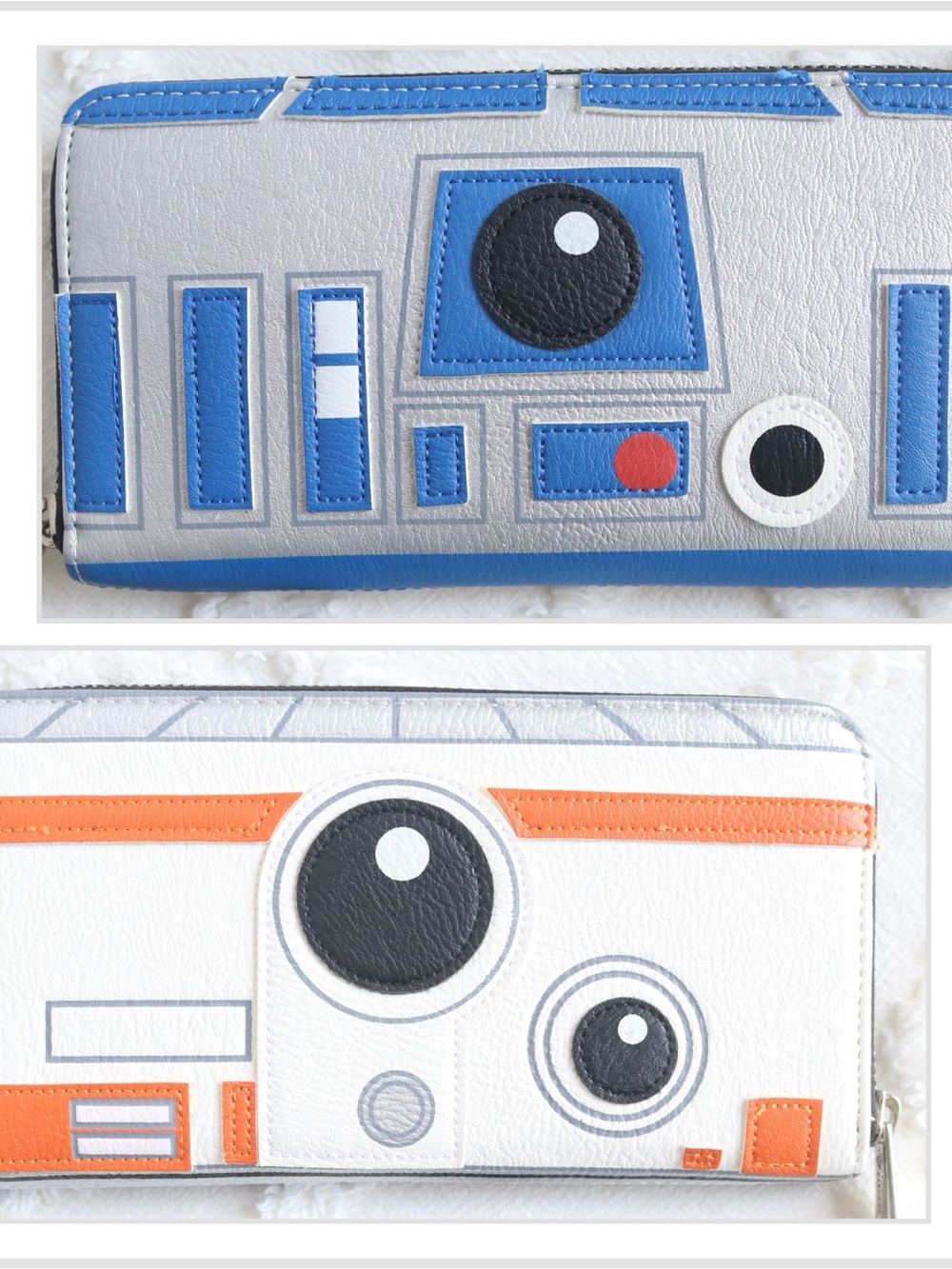 NWT Loungefly Star Wars Reversible R2D2 BB8 VeganLeather Bifold ZipAround Wallet